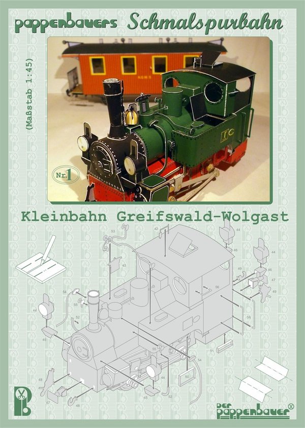 Modellbaubogen - Kleinbahn Greifswald Wolgast
